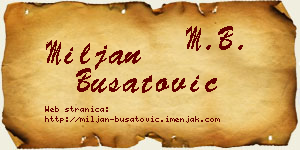 Miljan Bušatović vizit kartica